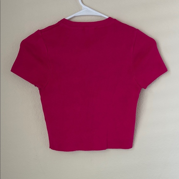 Zara Bright Pink Crop Top - Picture 4 of 5